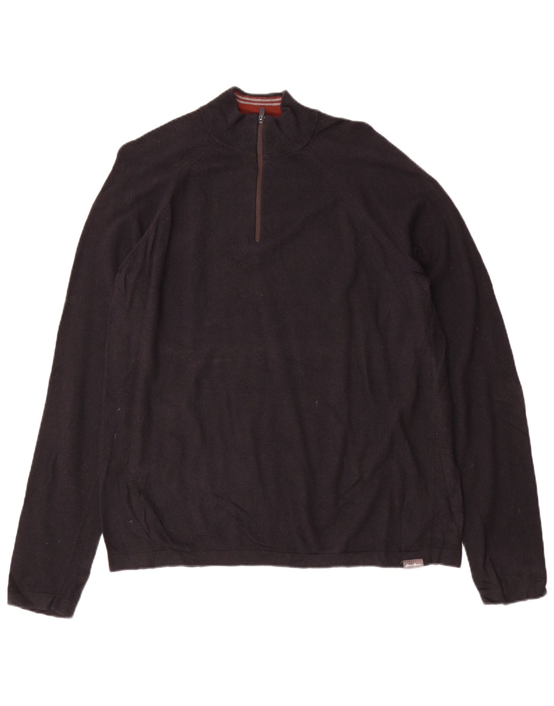 Eddie Bauer Pull à col zippé pour homme Grande rayonne noire