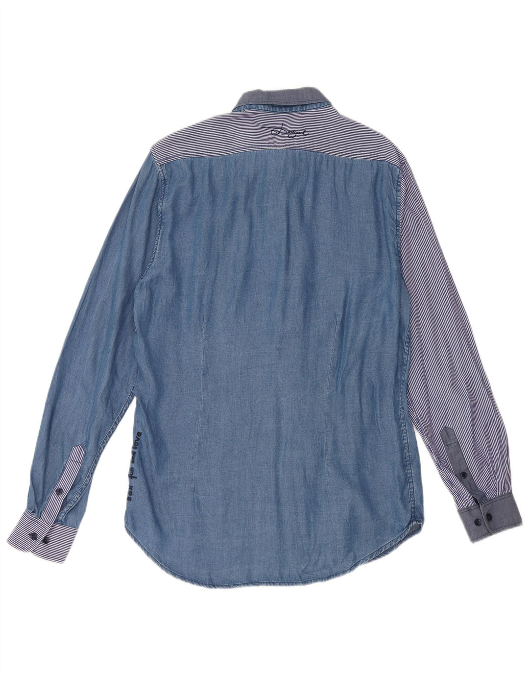 Desigual Chemise Homme Large Bleu Patchwork Lyocell