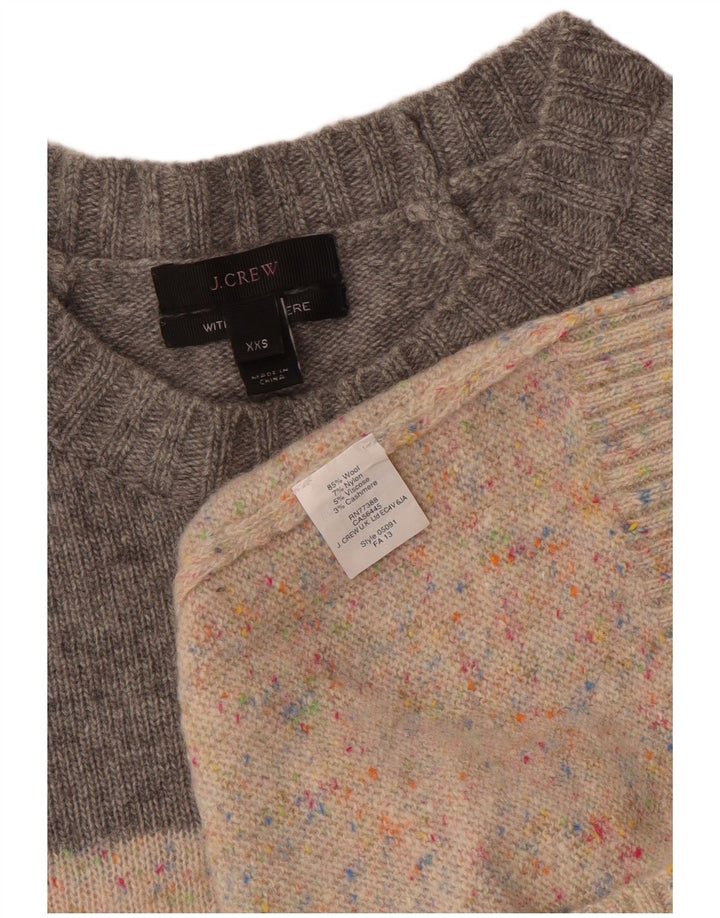 J. CREW Pull col bateau pour femme UK 2 2XS Laine colour block beige