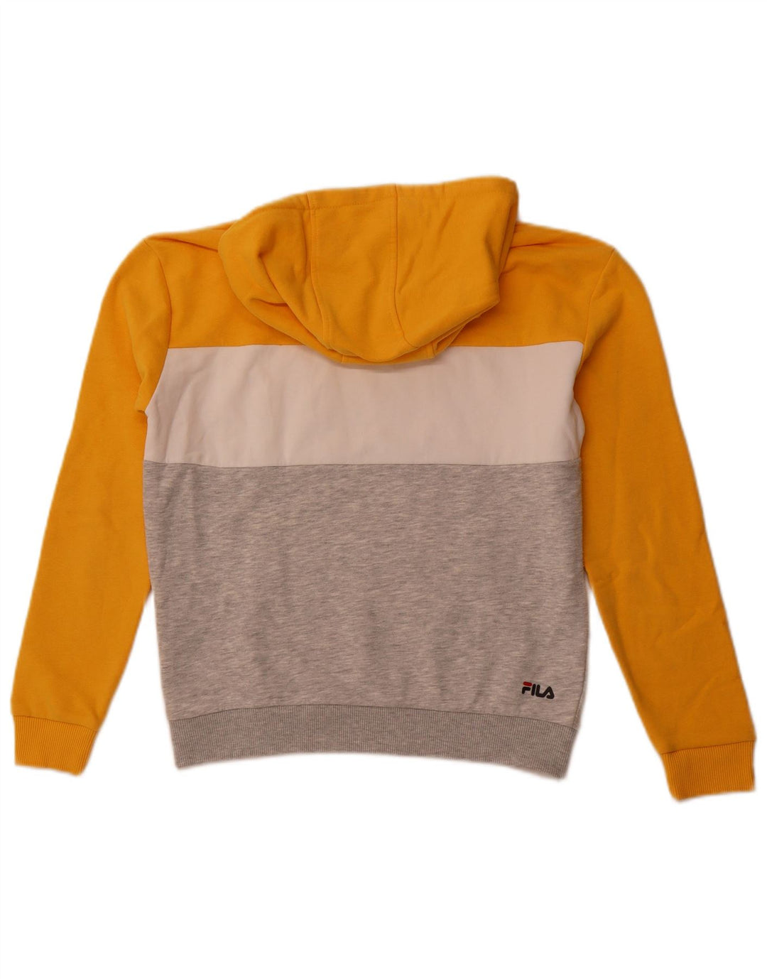 FILA Pull à capuche graphique pour garçon 13-14 ans Petit colorblock jaune