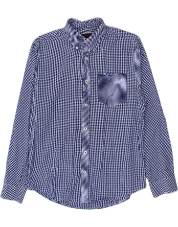 BEN SHERMAN Mens Shirt Small Blue Gingham Cotton Vintage Ben Sherman and Second-Hand Ben Sherman from Messina Hembry 