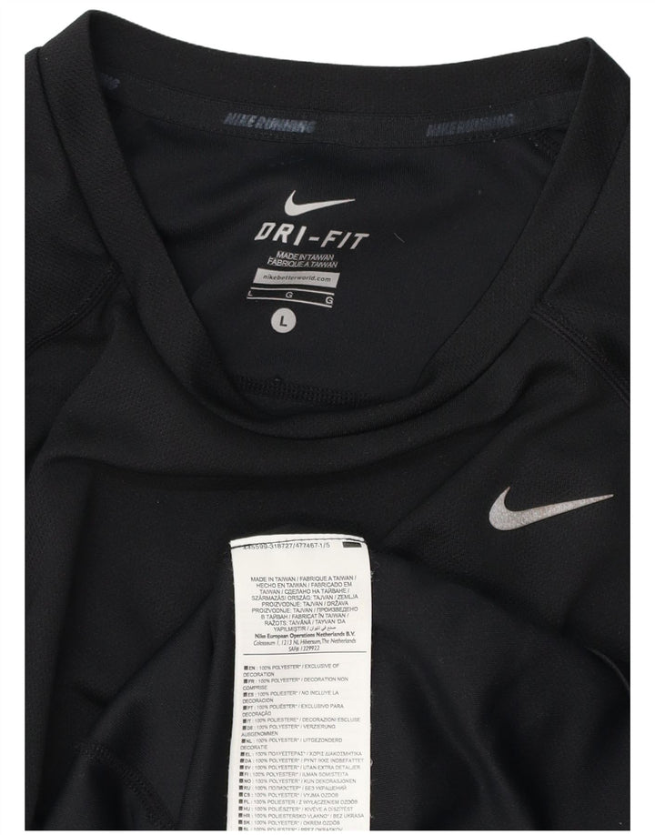 NIKE Hommes Dri Fit T-Shirt Haut Grand Noir Polyester