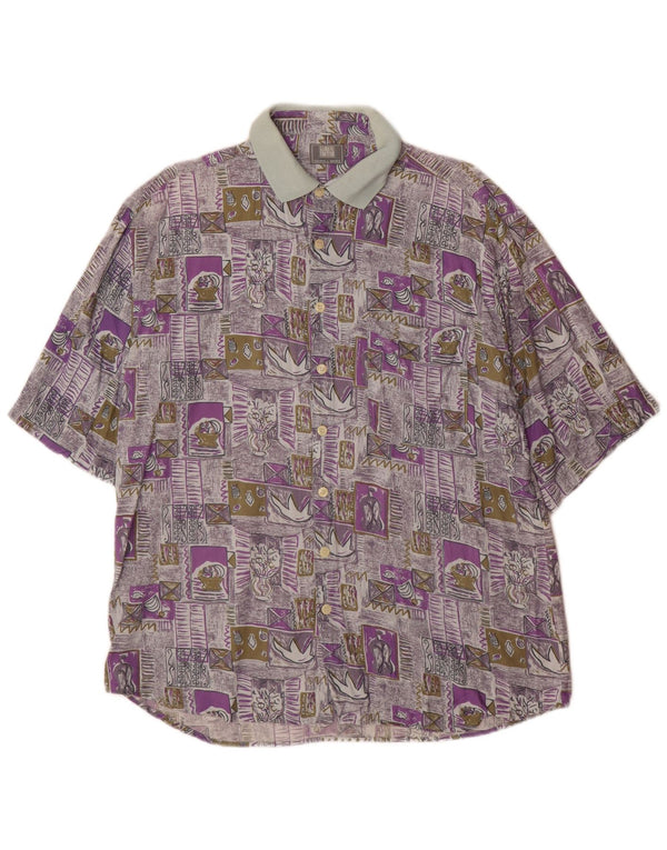 Globe Trotter Chemise à manches courtes pour homme Taille 41/42 Large Multicolore