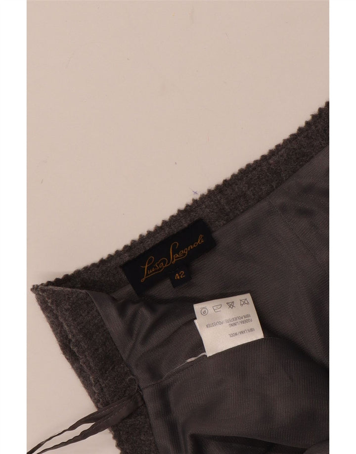 LUISA SPAGNOLI Jupe Crayon Femme IT 42 Moyen W28 Laine Grise