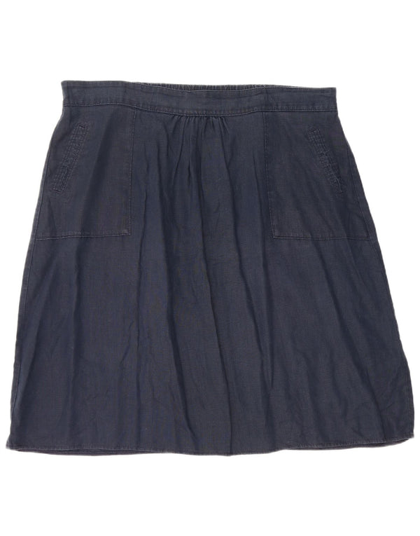 Marks & Spencer Jupe trapèze femme W40 2XL bleu marine lin
