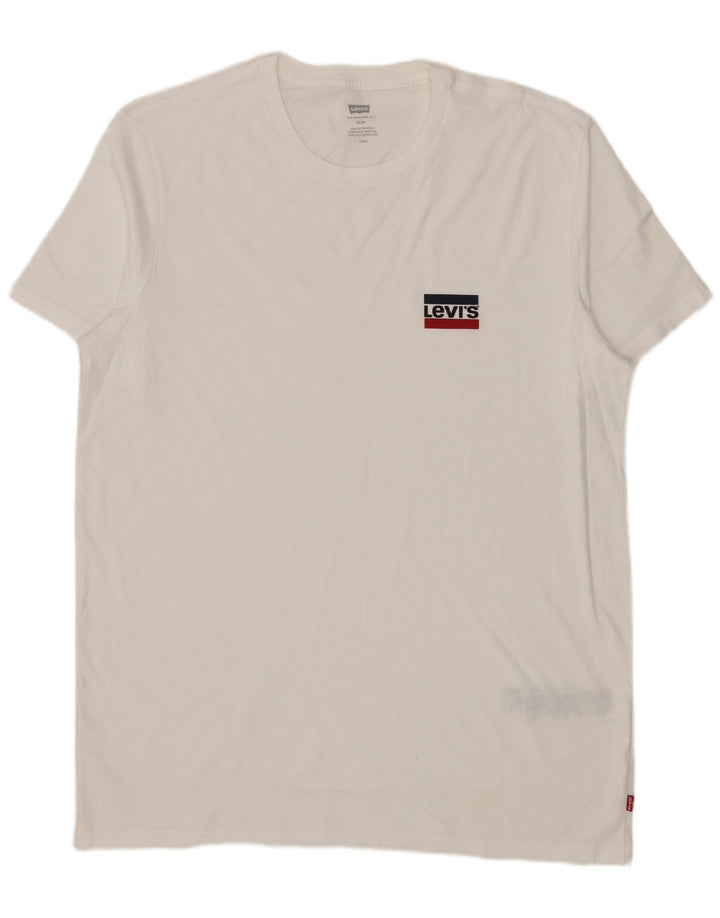 Levi's T-Shirt Slim Homme Blanc Large Coton