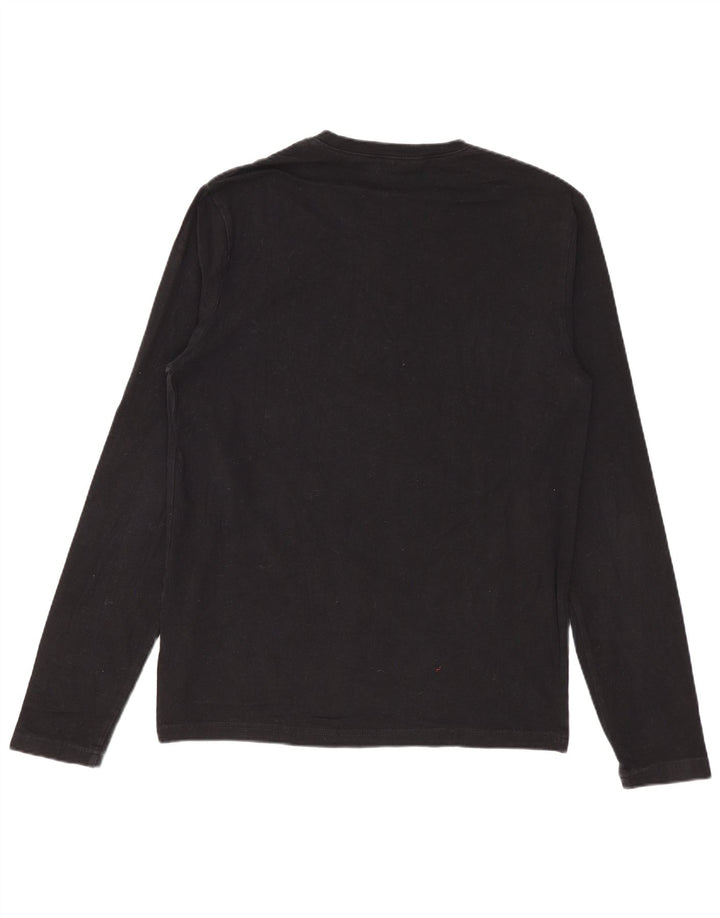 Calvin Klein Jeans Haut Graphique Femme Manches Longues UK 12 Moyen Noir