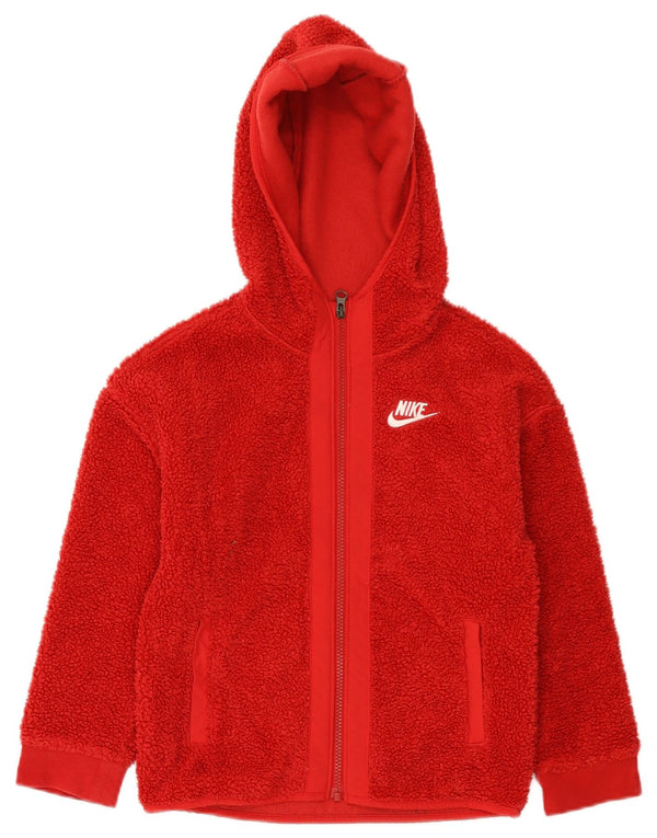 Nike Pull à capuche zippé en polaire pour fille 7-8 ans XS Rouge Polyester