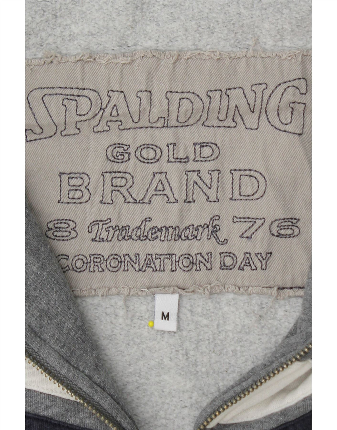 SPALDING Pull à Capuche Zippé Graphique Homme Gris Moyen Coton Colorblock