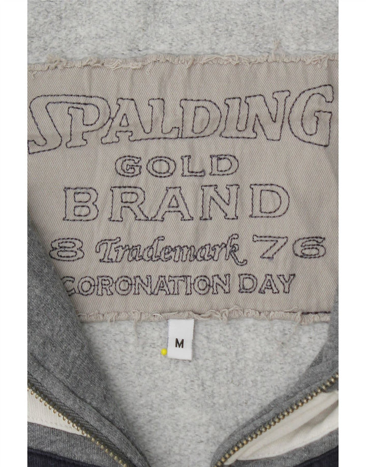 SPALDING Pull à Capuche Zippé Graphique Homme Gris Moyen Coton Colorblock