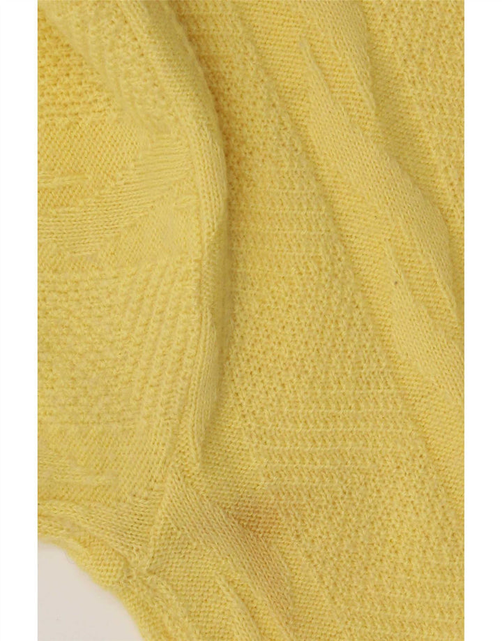 vintage Mens Polo Neck Jumper Pull Grande Laine Jaune