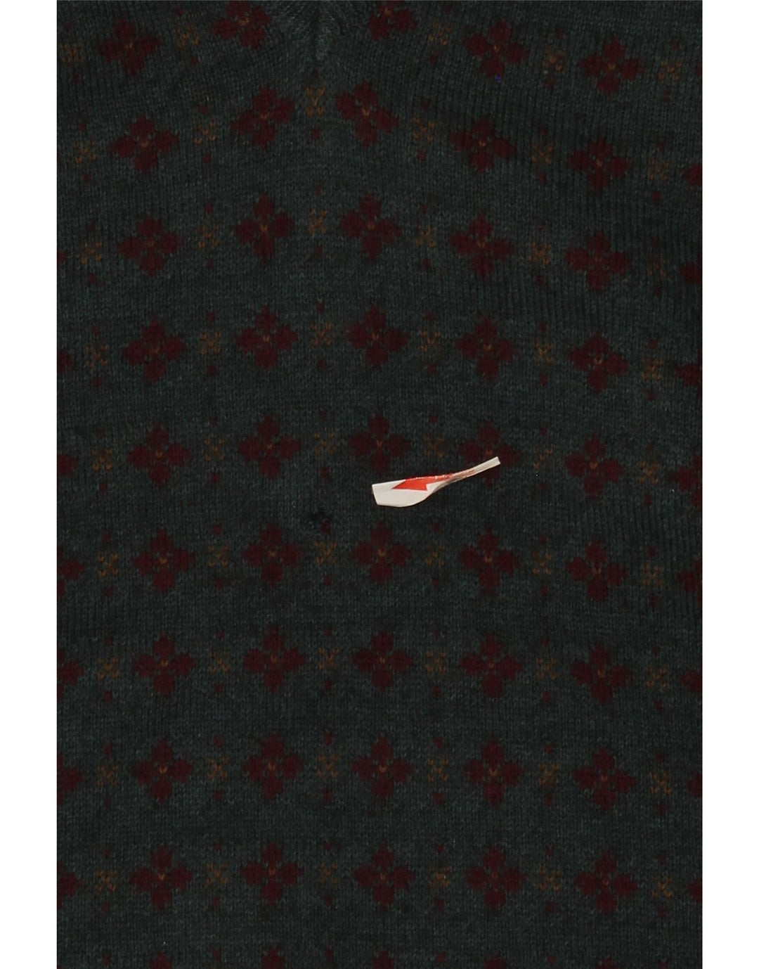 Il Granchio Pull Col V Homme Vert Moyen Laine Fair Isle
