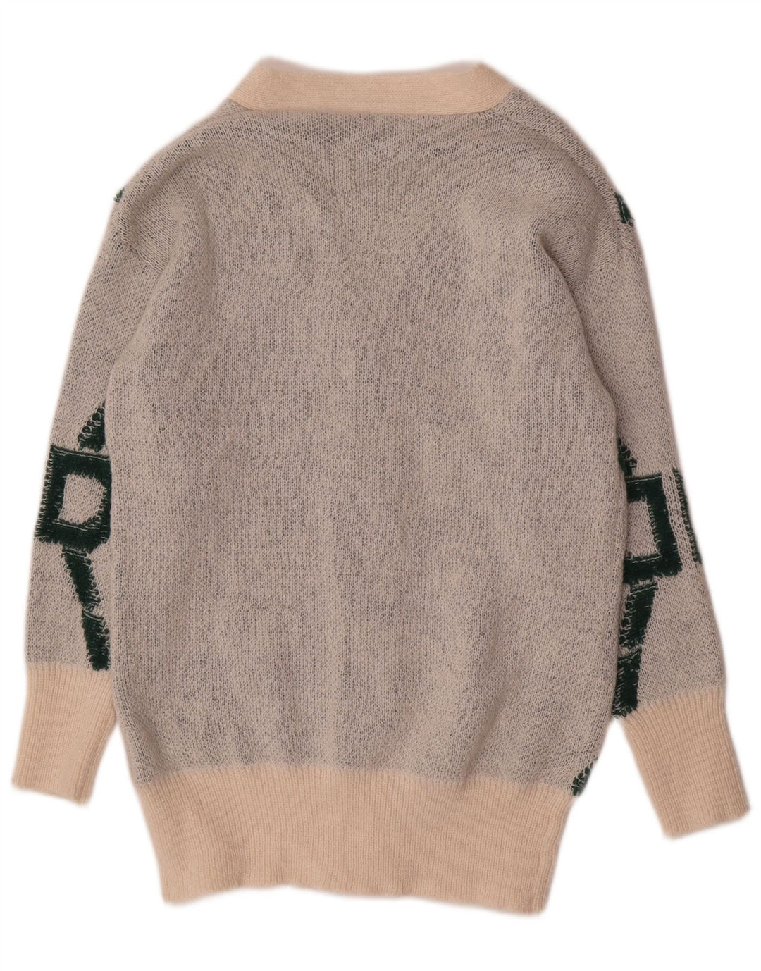 Shein Cardigan surdimensionné pour femme UK 10 Petit motif géométrique blanc cassé