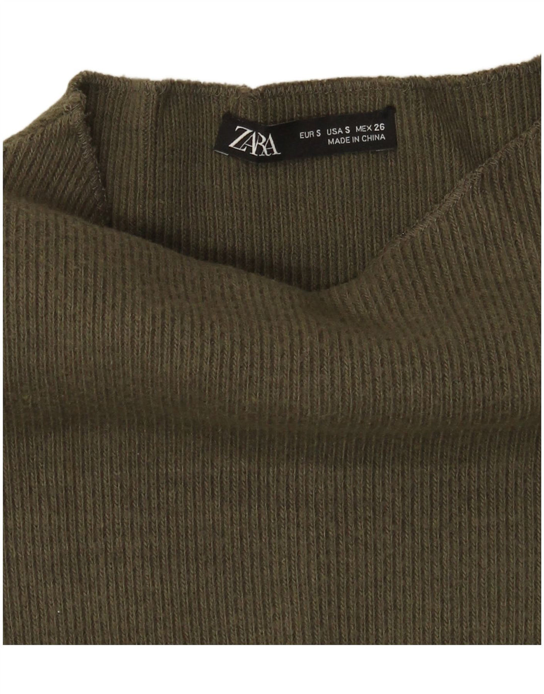 Zara Pull surdimensionné à col roulé pour femme UK 10 Petit Kaki