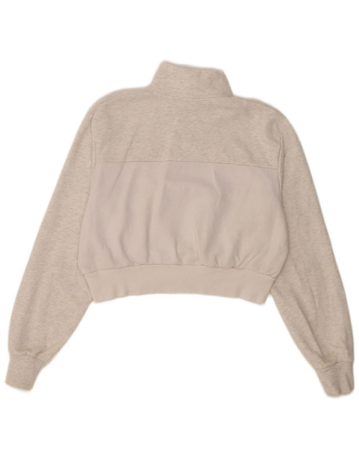 Ellesse Sweat-shirt court surdimensionné pour femme UK 10 Petit Gris