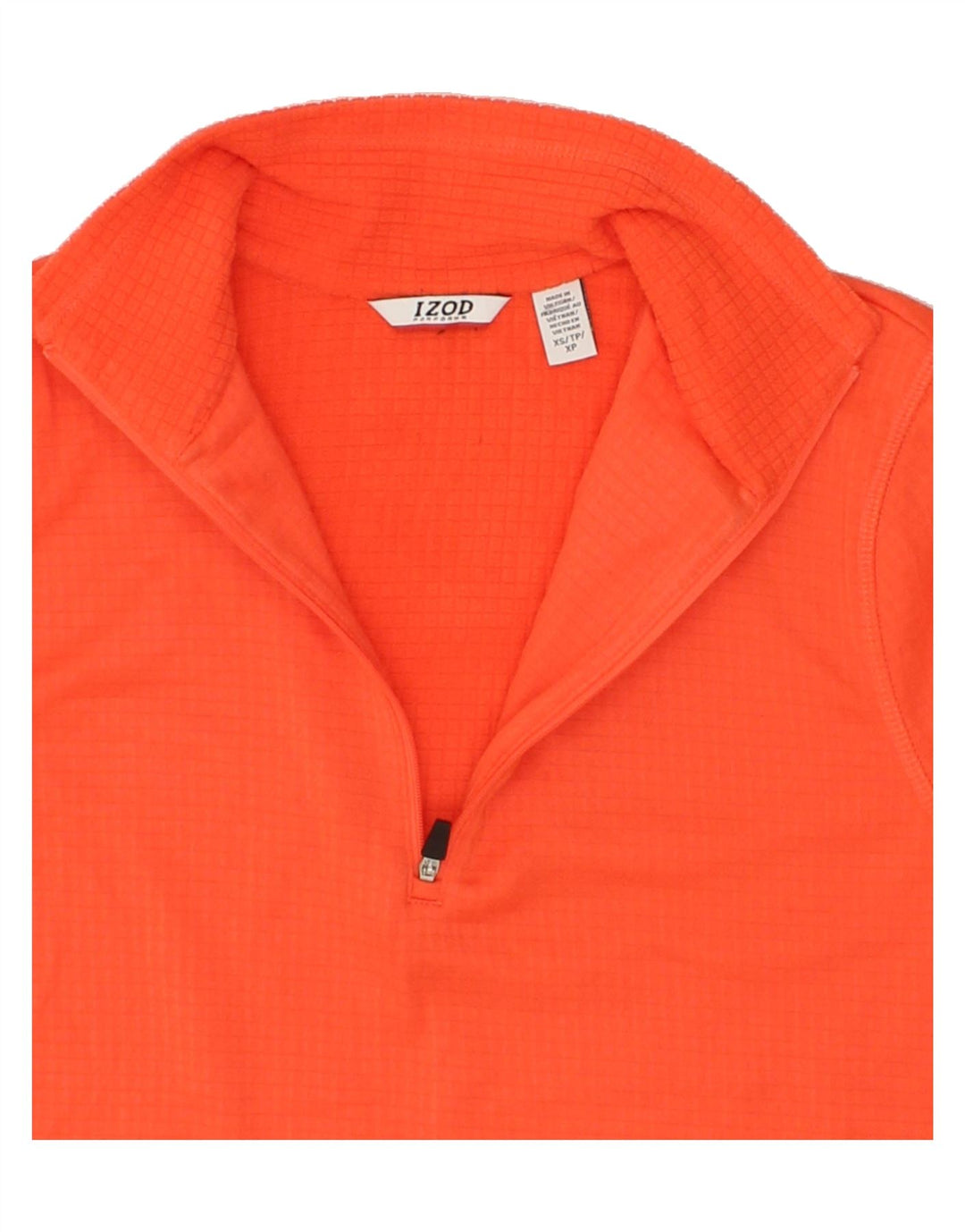IZOD Womens Zip Neck Pullover Tracksuit Top UK 6 XS Orange Polyester Vintage Izod and Second-Hand Izod from Messina Hembry 