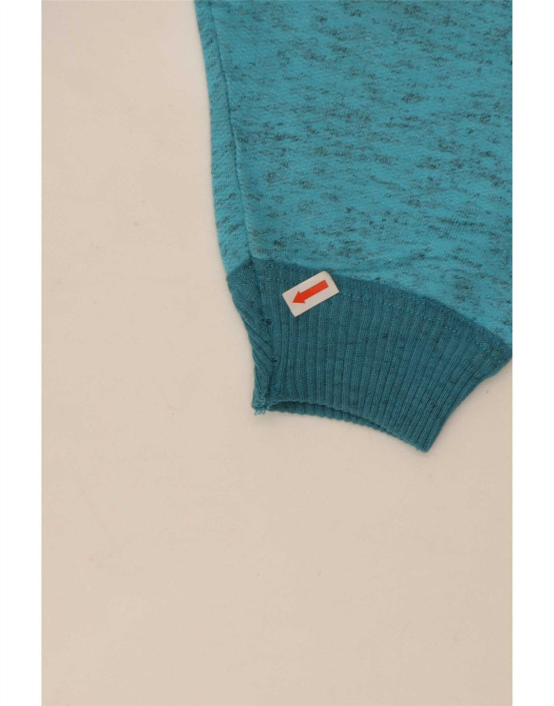 vintage Mens Graphic Zip Neck Sweatshirt Jumper Grand Bleu Moucheté