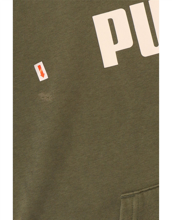 Puma Pull à Capuche Graphique Homme Kaki Moyen Coton