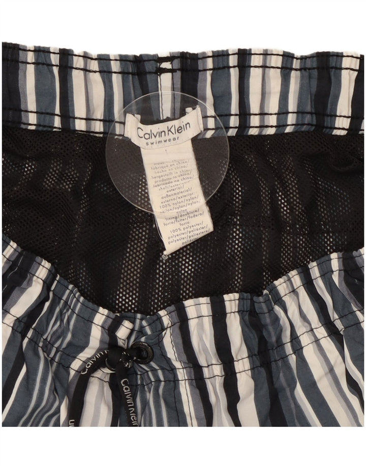 Calvin Klein Short de bain pour homme en polyester à rayures bleues