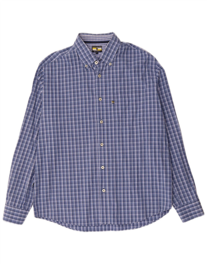 Chemise Homme Navigare Grand Carreau Bleu Coton