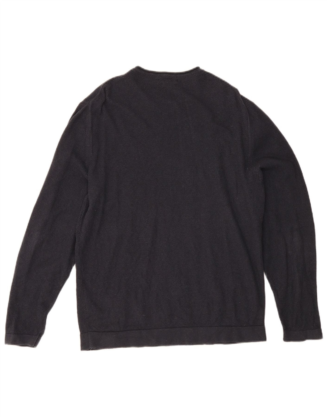 Massimo Dutti Pull à col rond pour homme en coton bleu marine Taille L