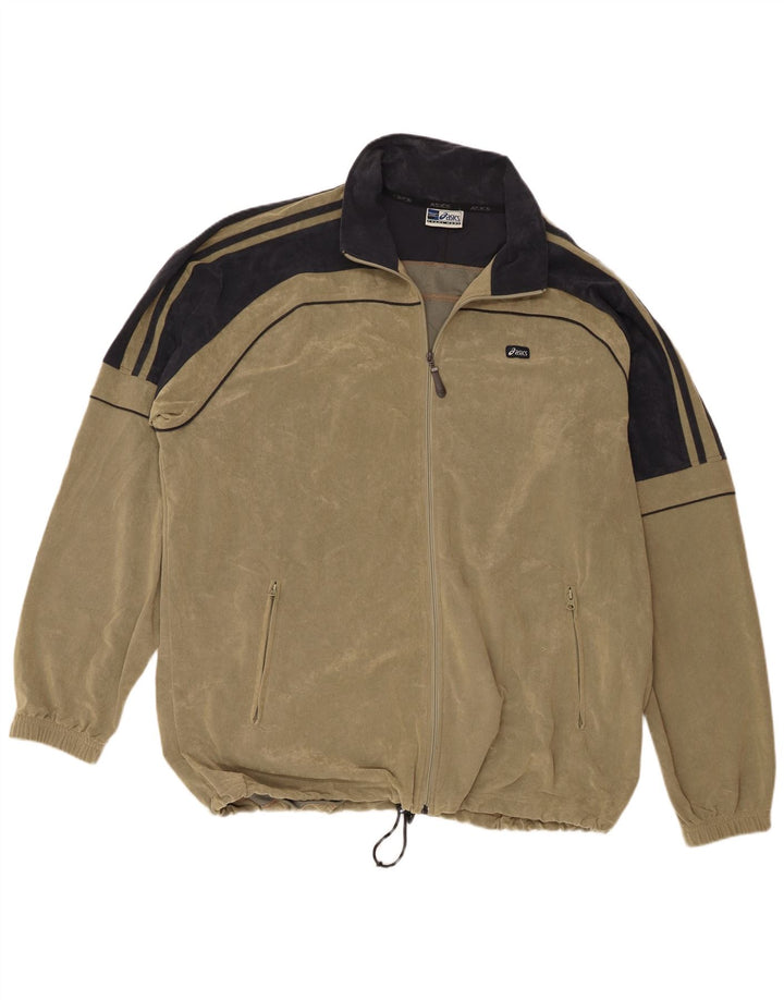 Asics Veste de survêtement pour homme 3XL Kaki Colourblock Polyester