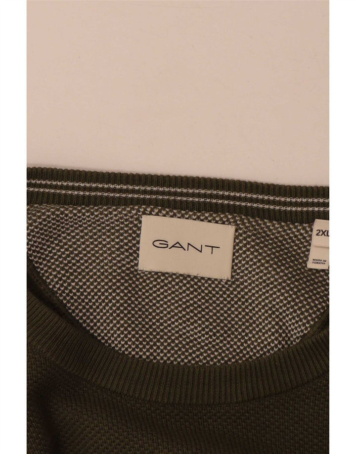 Gant Pull à col rond pour homme 2XL en coton kaki