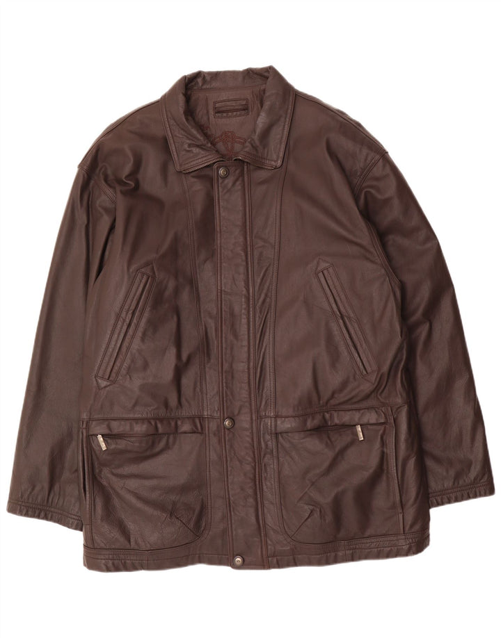 Veste en cuir homme vintage IT 52 XL Cuir marron