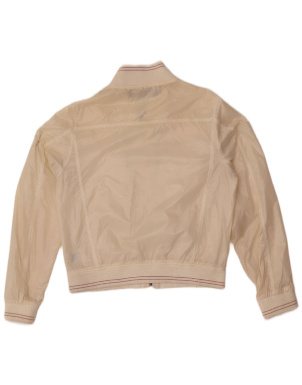 Calvin Klein Jeans Veste Bomber Femme UK 16 Large Off White Polyamide
