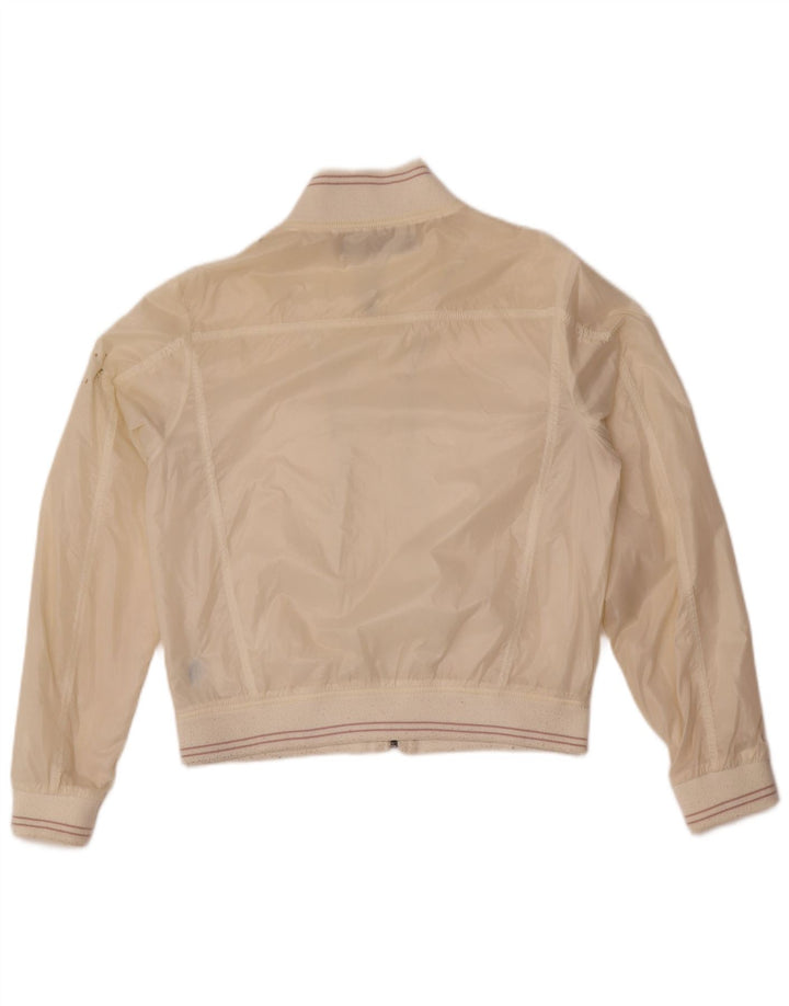 Calvin Klein Jeans Veste Bomber Femme UK 16 Large Off White Polyamide