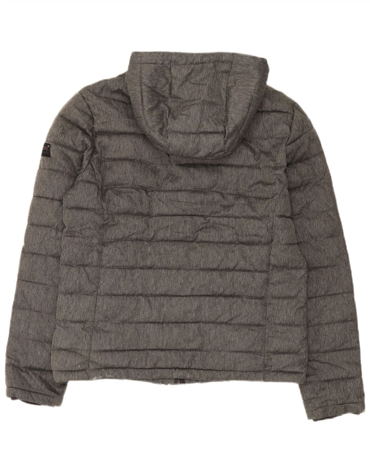 Superdry Veste matelassée à capuche pour hommes UK 42 XL Gris Polyester