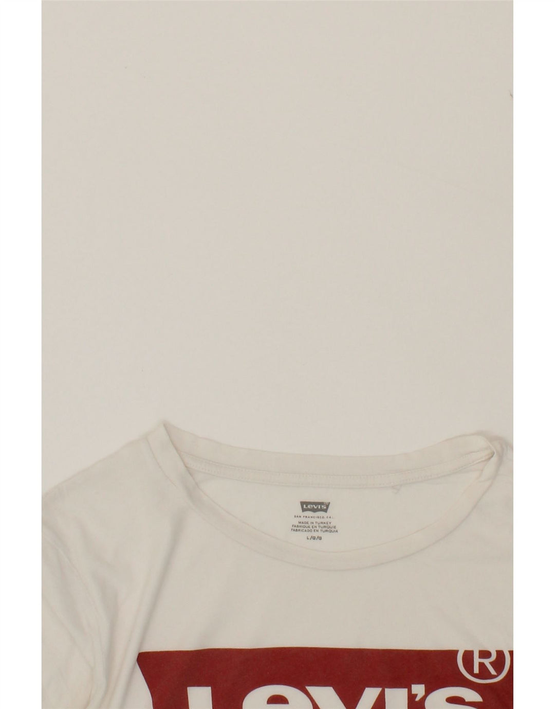 LEVI'S Womens Graphic T-Shirt Top UK 16 Large White Vintage Levi's and Second-Hand Levi's from Messina Hembry 