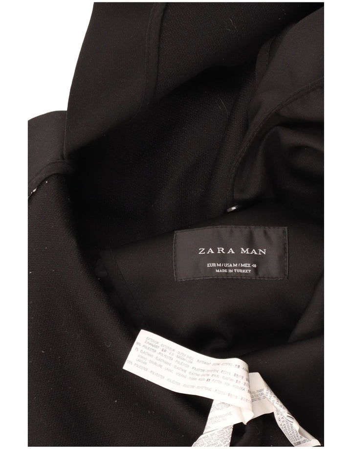 Zara Trench Homme UK 38 Medium Noir Polyester