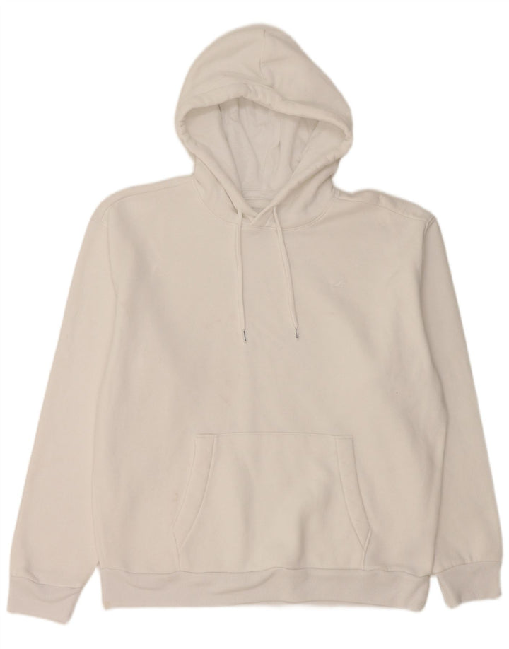 HOLLISTER Pull à capuche pour homme Large Blanc Coton