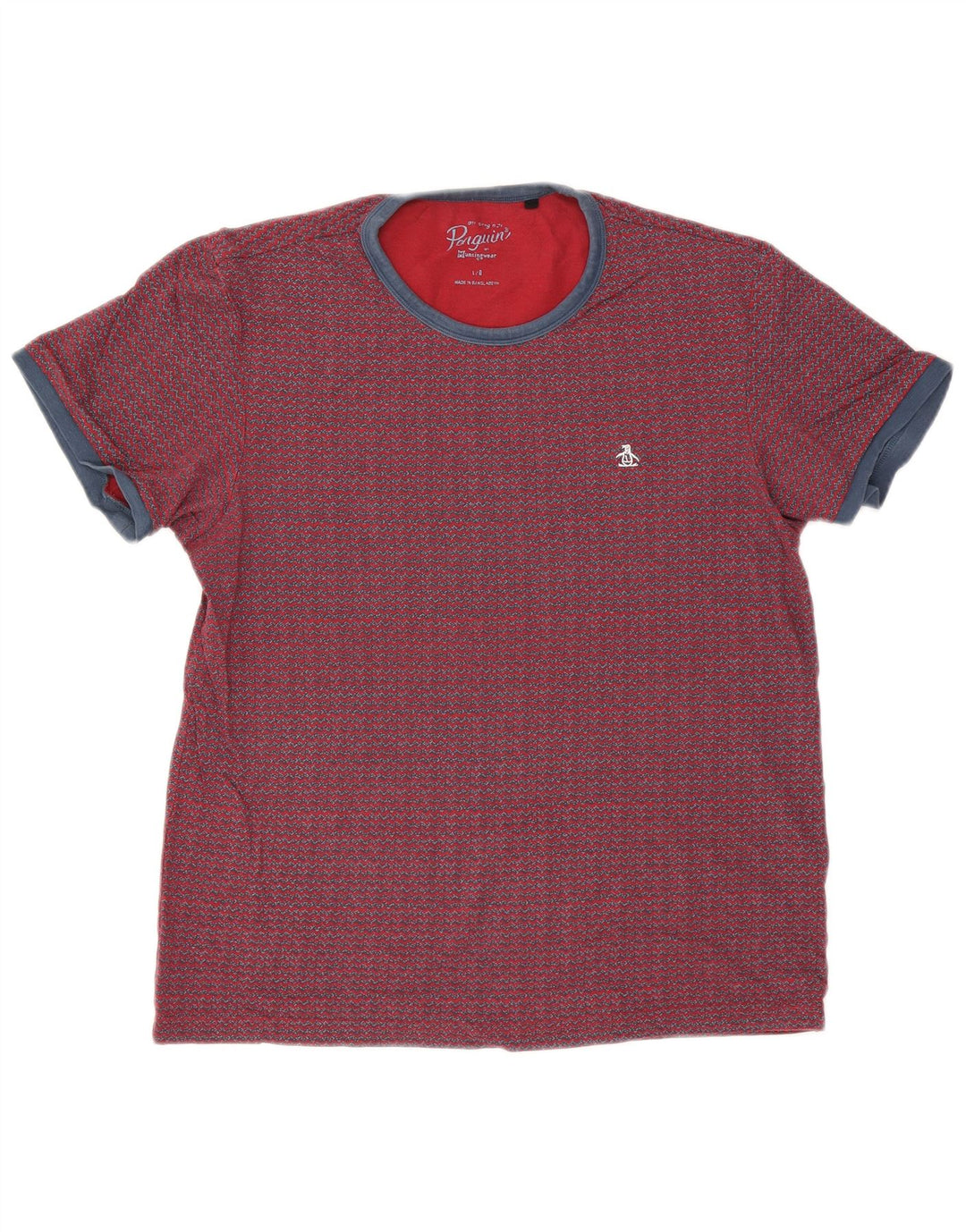 Penguin T-Shirt Homme Grand Chevron Rouge