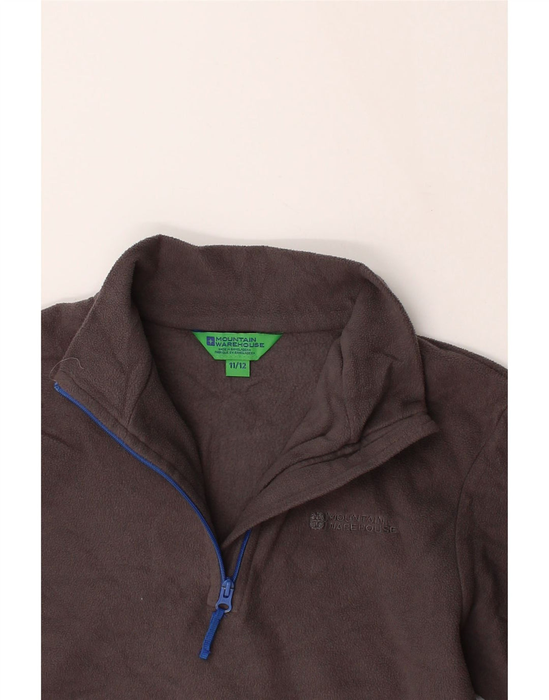 MOUNTAIN WAREHOUSE Boys Zip Neck Fleece Jumper 11-12 Years Brown Polyester Vintage Mountain Warehouse and Second-Hand Mountain Warehouse from Messina Hembry 