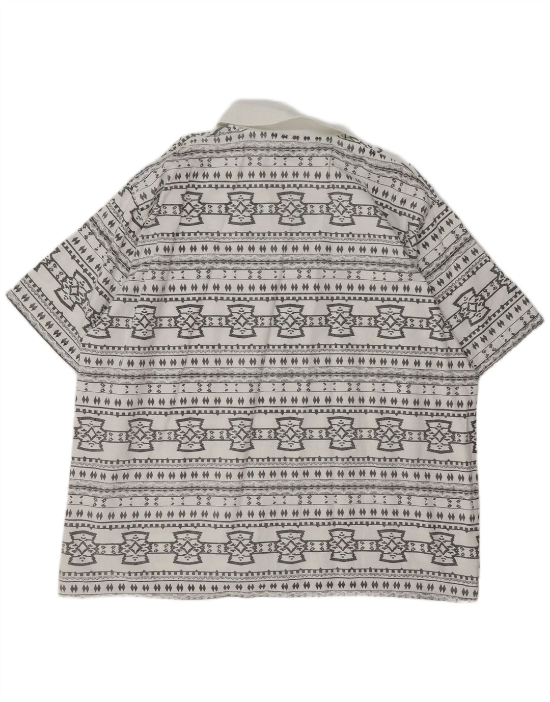 JOHN F GEE Chemise pull à manches courtes pour hommes 2XL coton géométrique blanc