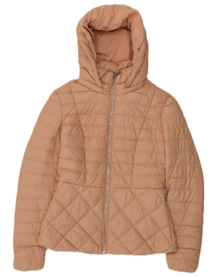 GUESS Veste matelassée à capuche pour femme UK 6 XS Rose Polyuréthane