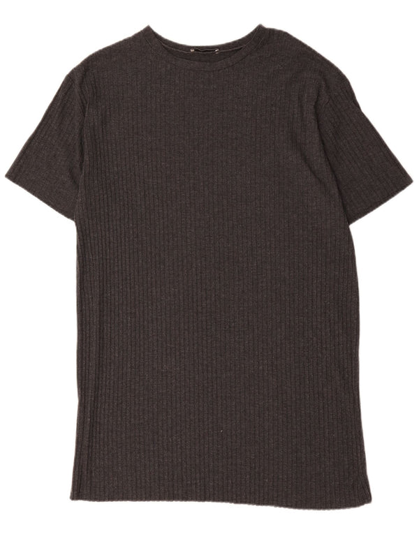 Zara Womens Trafaluc T-Shirt Dress UK 14 Medium Grey Polyester