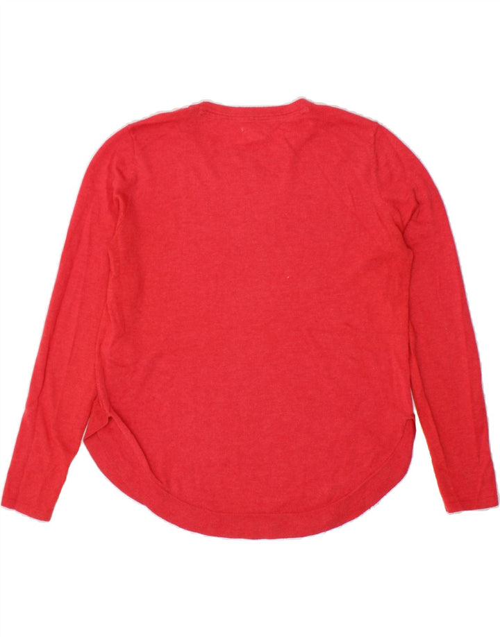 FAT FACE Womens Boat Neck Jumper Sweater UK 10 Small Red Polyester Vintage Fat Face and Second-Hand Fat Face from Messina Hembry 