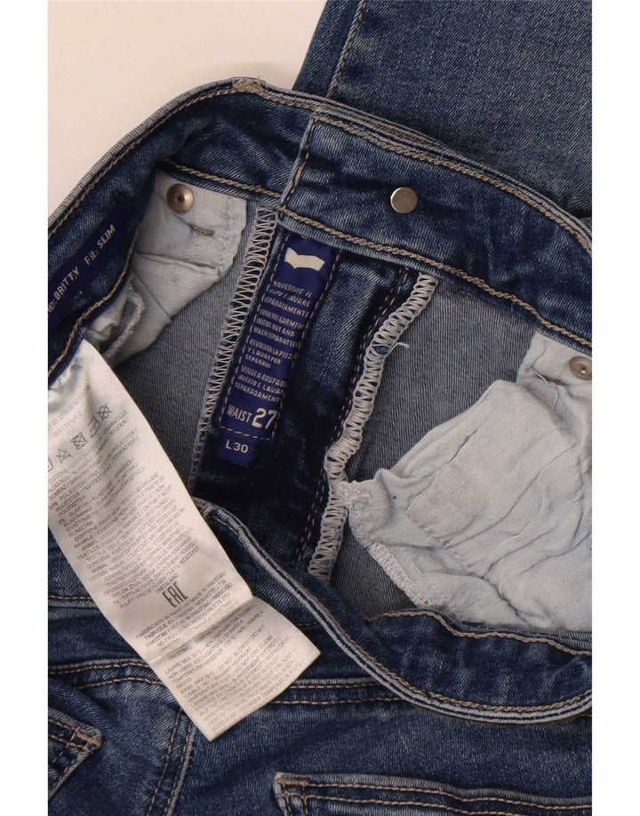Gas Jean Slim Femme W27 L26 Bleu Coton