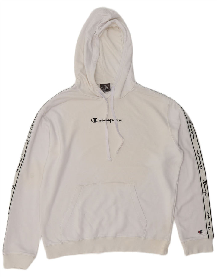 CHAMPION Pull à Capuche Graphique Homme Blanc Moyen