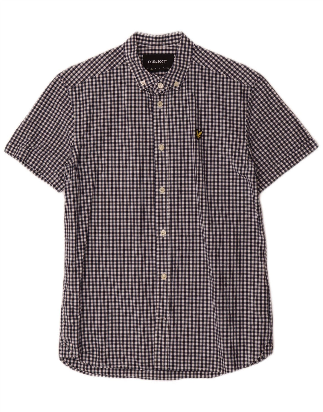 Lyle & Scott Chemise à manches courtes pour homme Petit bleu vichy en coton classique