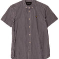 Lyle & Scott Chemise à manches courtes pour homme Petit bleu vichy en coton classique