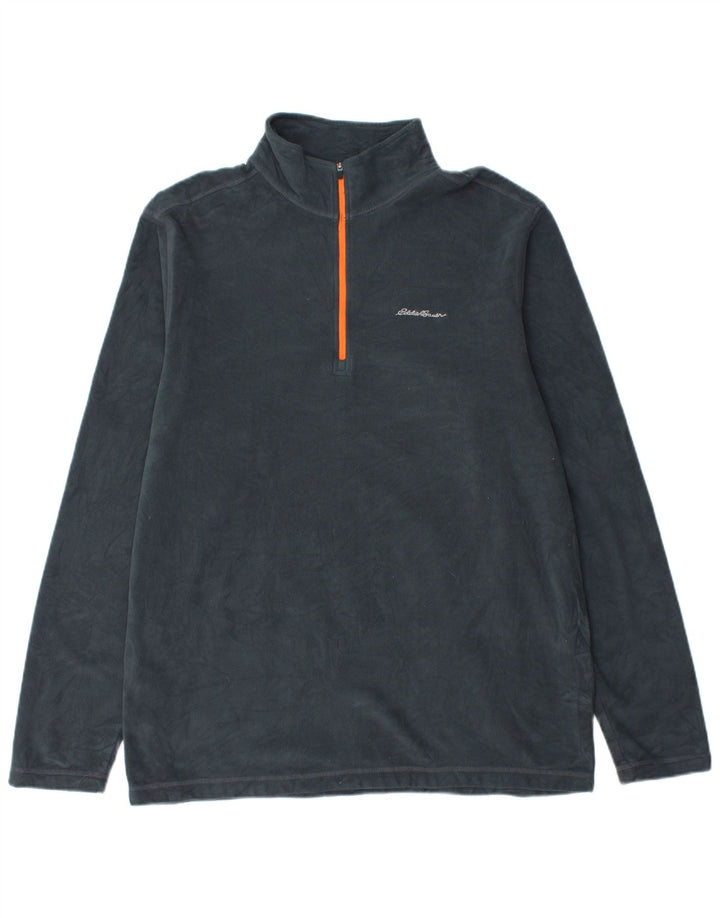 Eddie Bauer Pull polaire à col zippé pour homme Grand bleu marine Polyester