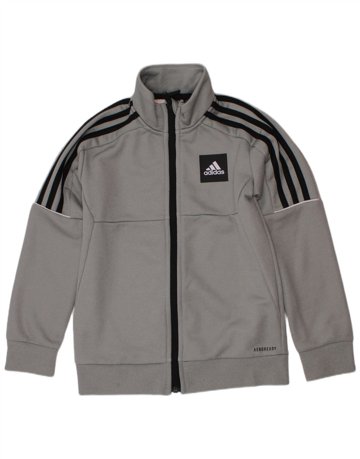 Veste de survêtement Adidas Garçon Aeroready 7-8 ans Gris Polyester
