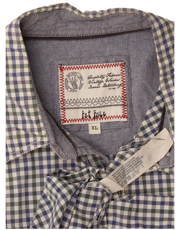 Chemise Homme Fat Face XL Coton Vichy Bleu Marine