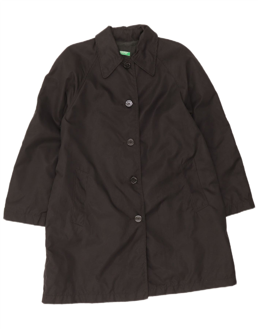 Benetton Pardessus surdimensionné pour femme UK 10 Small Noir Polyamide