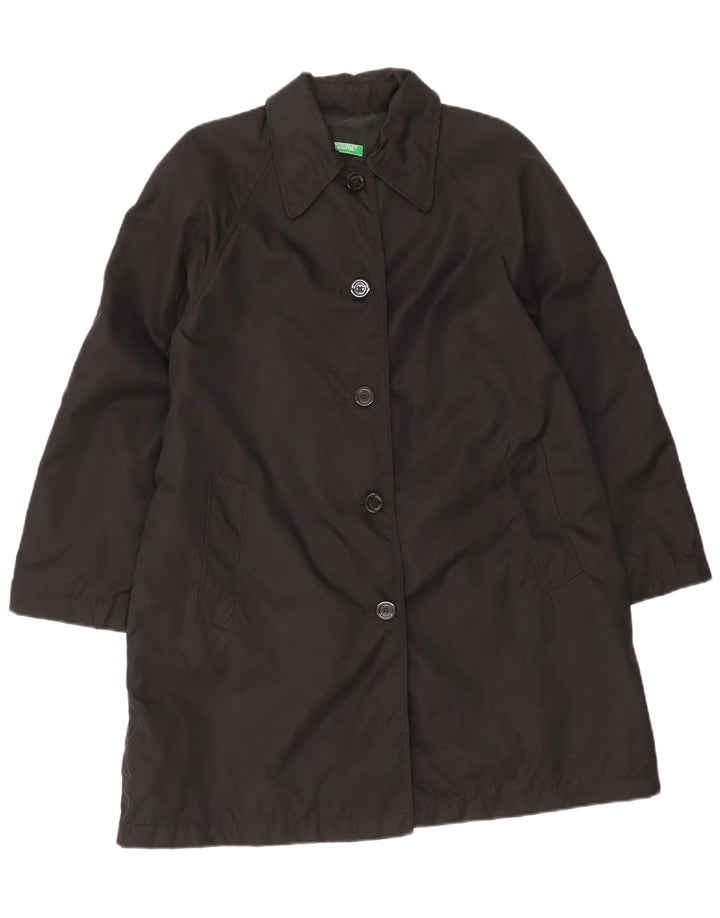 Benetton Pardessus surdimensionné pour femme UK 10 Small Noir Polyamide