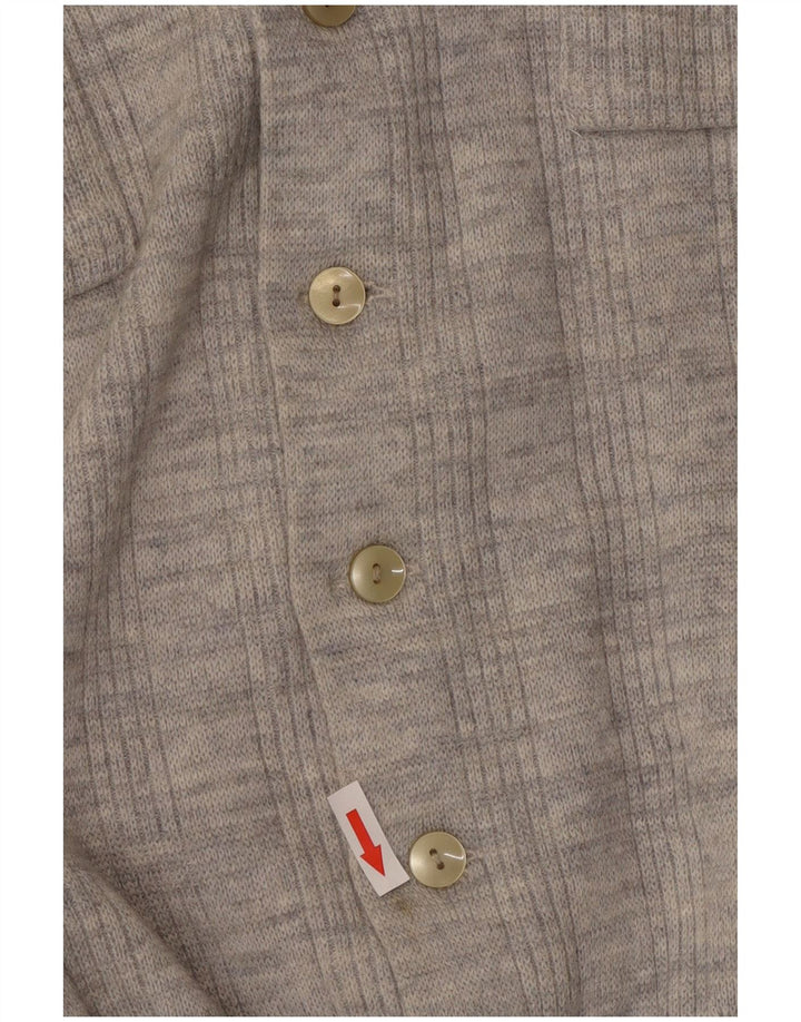 vintage Femme Cardigan Pull UK 14 Gris Moyen